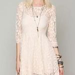 Free People  | Cream Floral Mesh Lace Dress, size 12 Photo 0