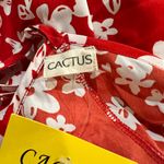 Cactus Red Floral Jumpsuit wide leg T back strap Side hidden zipper NWT Size M Photo 6