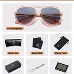Retro Aviator Polarized Sunglasses Women Men Vintage Double Bridge Sun Glasses Classic Shades Photo 2