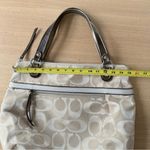 Coach Authentic  Poppy Signature Bag Tote Metallic Gold Cream Pink #H1220-18979 Photo 14