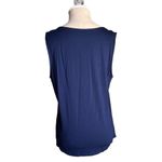 New York & Company Blue Green Yellow Striped Stretchy Sleeveless Knit Top Large Photo 9