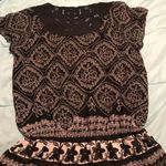 Ny Collection Brocade and Floral Peplum Blouse Photo 1