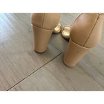 Jessica Simpson  Beige Gold Block Heel Sandals Size 7.5 Photo 3