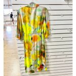 Dries Van Noten Darola Watercolor Print Midi Wrap Dress Yellow Women's 38 / US 6 Photo 5