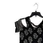 Hollister  Dress Size Small Black White Floral Pattern SS Open‎ Shoulder Photo 3