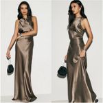 Reformation  Anaiis Silk Dress Morel Brown 8 Photo 1