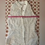 Stella Moda Italian White Eyelet Button Up Summer Tank Size Medium Photo 3