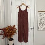 Old Navy  Chocolate Brown Tie-Waist Twill Sleeveless Jumpsuit Photo 3