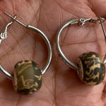 Viva Beads Boho Elegant Clay Beaded Hoop Earrings Earthy Design Gold Photo 0