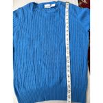 kim rogers  Women's Blue 100% Cotton Cable Knit Crew‎ Neck Sweater Small Photo 3