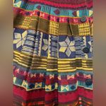 Escada by Margaretha Ley Vintage Berry Pleated Wool Aztec Tribal Full Skirt Size 38 Photo 2