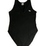 PINK - Victoria's Secret  Black Bodysuit Size M Cotton Stretch One-Piece Photo 1