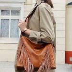 Oukupa Brown Faux Leather Western
Fringe Shoulder Bag Photo 5