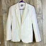 Vintage Dalia White Open Front Linen Blend Lined Jacket w/Lower Waist Po… Size M Photo 0