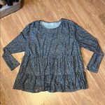 Love Fire Blue Boxy Long Sleeve Blouse size 2X lined Photo 0