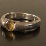 Vintage .925 Sterling Silver | Citrine Stack Ring | Band Photo 0