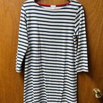 Lake Pajamas Breton Stripes 3/4 Sleeve Mini Dress Navy Blue White Medium M Photo 11