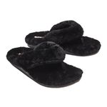Olukai new ʊ Shearling Fur Outdoor Slipper Thong Sandals ʊ Black 9M ʊ in Box Photo 3