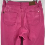 Judy Blue Straight Leg Pants Pink Faux Leather High Waist Tummy Control Size 29 Photo 6