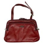 Vintage PERLINA Dark Red Leather Small Zip Top Handbag Purse Photo 0