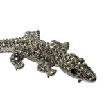 Silver Rhinestone Alligator Brooch Green eyes Photo 7
