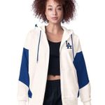 Starter Los Angeles Dodgers  Women's Scrimmage Full-Zip Hoodie - White Photo 10