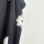 Talbots  Petites 6P Black Sleeveless Cotton Daisy Applique‎ 3D Dress Fit Flare Photo 2