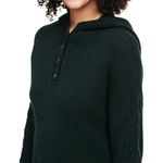 NAADAM • Cable Knit Sleeve Henley Hoodie in Pine Green wool cashmere sweater Size L Photo 6