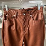Rag and Bone  Brown Casey Faux Leather Flared Ankle Pants Photo 7