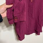 John Mark  Wine V Neck Collared Blouse Medium Photo 2
