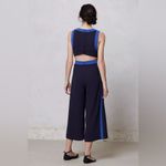 Anthropologie Elevenses Navy Blue Open Back Wide Leg Becas Jumpsuit Size 4 Photo 1