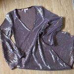 Hutch  Long-Sleeve Scoop-Neck Sequin Midi Dress Photo 0