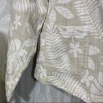 Tahari  Linen Blend Leaf Print Open Front Cardigan Jacket size L Large Photo 7