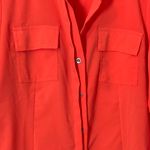 Calvin Klein Orange Button Up Front Pocket Dress Shirt Photo 2