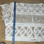 Miguelina Eloise Riviera Mayan Lace Floral Sheer Crop Top Size XS/S White Photo 7