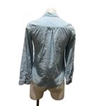 Madewell Women's XS Baby Blue Polka-Dot Button-Up Cotton Shirt Long Sleeve Photo 4