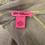 Betsey Johnson Taupe and Cream Ombré and Sheer Wrap Scarf Yellow Edging Photo 3