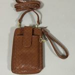 Mundi Brown Leather Crossbody Wallet Wristlet Bag Purse Mini Pocketbook 👜✨ Photo 3