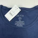 Zoe & Liv Women's Size XL USA Original Short Sleeve Graphic T-Shirt Navy Blue Soft Photo 3
