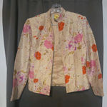 Adrianna Papell Cream Floral Jacket, Women's Size 6 Jacket, Open Front Blazer Photo 0