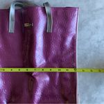 Clinique  Metallic Purple And Silver Geometric Tote Bag Photo 5