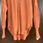 Free People Movement NWT  Bella Layer Ribbed Henley Top Spiced Copper Generous XS Photo 9