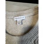 Charter Club Grandma Embroidered Ruffle Sweater Women’s (L) Beige Knit Blue Ditsy Floral Photo 4