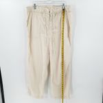 Lou & grey  Tan Cotton Elastic Drawstring Waist Pocket Cropped Pants Size Large Photo 12