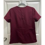 FIGS Casma 3 Pocket Scrub Top Size Small Burgundy Tech Nurse Medical Uniform Photo 4