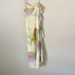 ZARA  Size S Multicolor Ruffle Tulle Midi Dress Lined Sleeveless Watercolor Photo 5