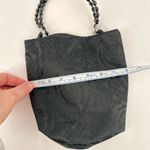 Vintage 90s Das Women's Swirl Print Textured Beaded Strap Purse Mini Bag Black Photo 8