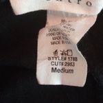 Entro  M Black Stretch Poncho Creme Fringe Top Photo 2