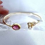 Real Simple Talia Pink Crystal Bracelet Gold Photo 6