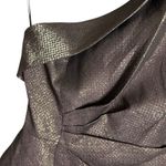 Rickie Freeman Teri Jon Bronze One Shoulder Jacquard Peplum Formal Gown 16 Silver Photo 6